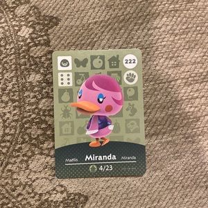 GENUINE ACNH Miranda Amiibo card